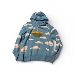 Adidas Men's Blue Hoodie with Cloud Design